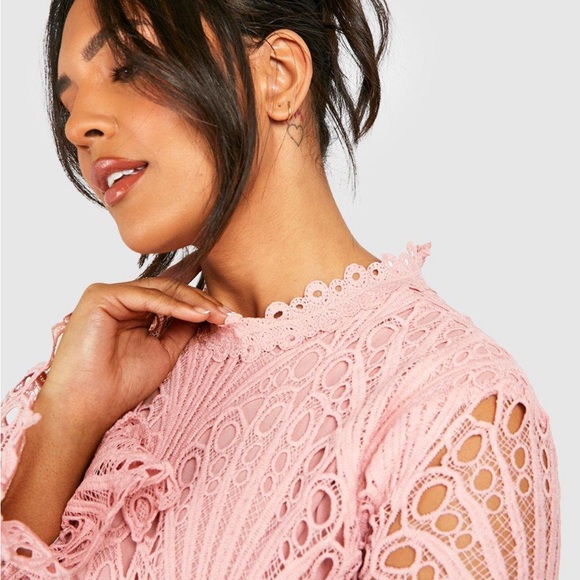NWT Boohoo Plus Lace Skater crochet lace dress - Picture 4 of 4